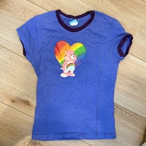 Care Bears Purple T-Shirt with Rainbow Heart (VINTAGE)